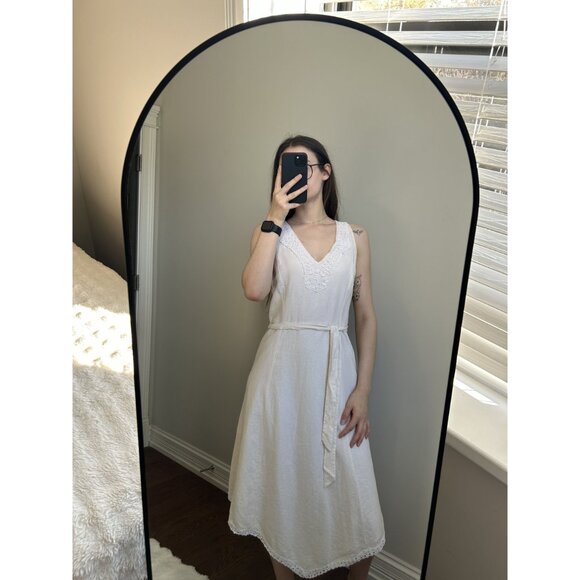 Cream Bandolino V Neck Dress Size 8 - Picture 9 of 9